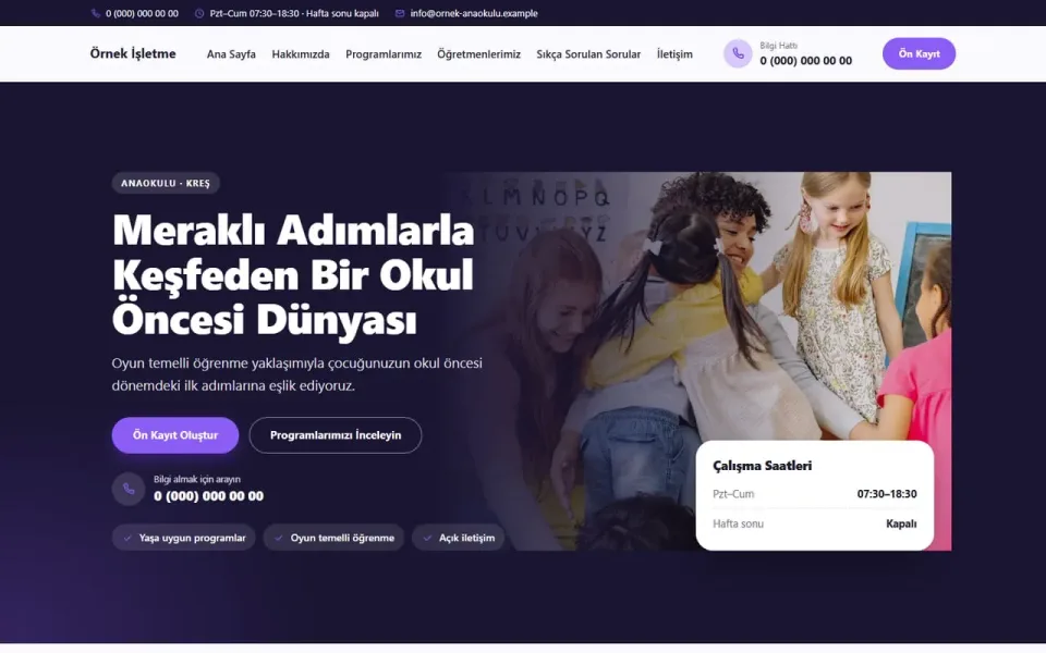 Anaokulu — Renkli Sınıf teması kapak görseli